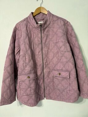 J. Jill Dusty Rose Quilted Jacket 100% Cotton